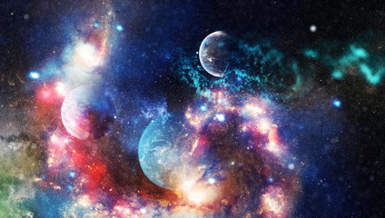 Bright Star Nebula. Distant galaxy. Abstract image. Elements of this image furnished by NASA.