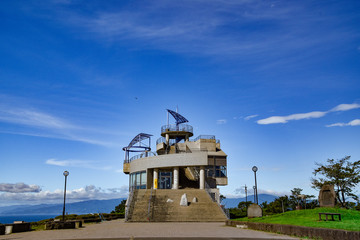 an observation deck and mt.fuji