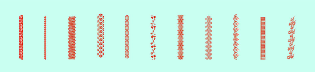 set of line borders icon design template with various models. vector illustration