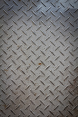 Silver and blue painted metallic plate anti slip surface. Metal diamond plate texture.