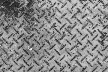 Metal diamond plate texture. Silver and white painted metallic plate anti slip surface.