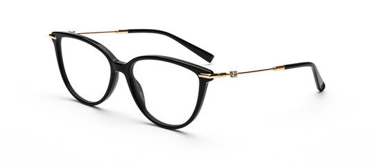 Black glasses isolated on a white background