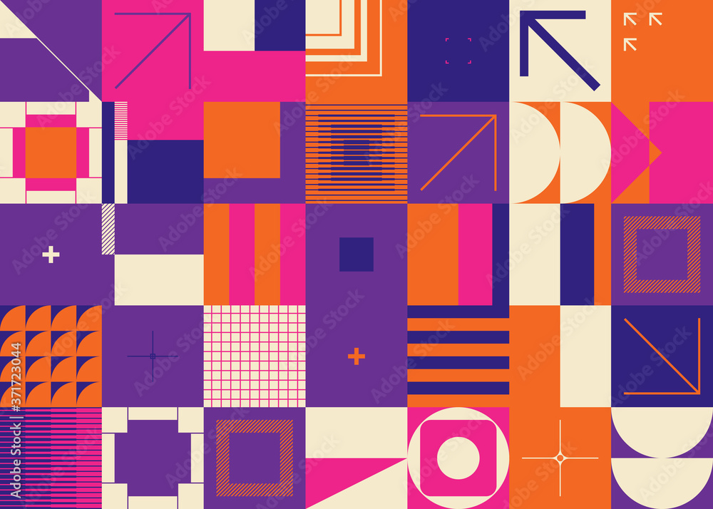 Poster infographic pattern abstract vector design with retro future technology elements