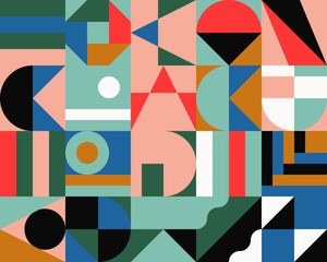 Neo Geo Abstract Artwork Vector Pattern Composition