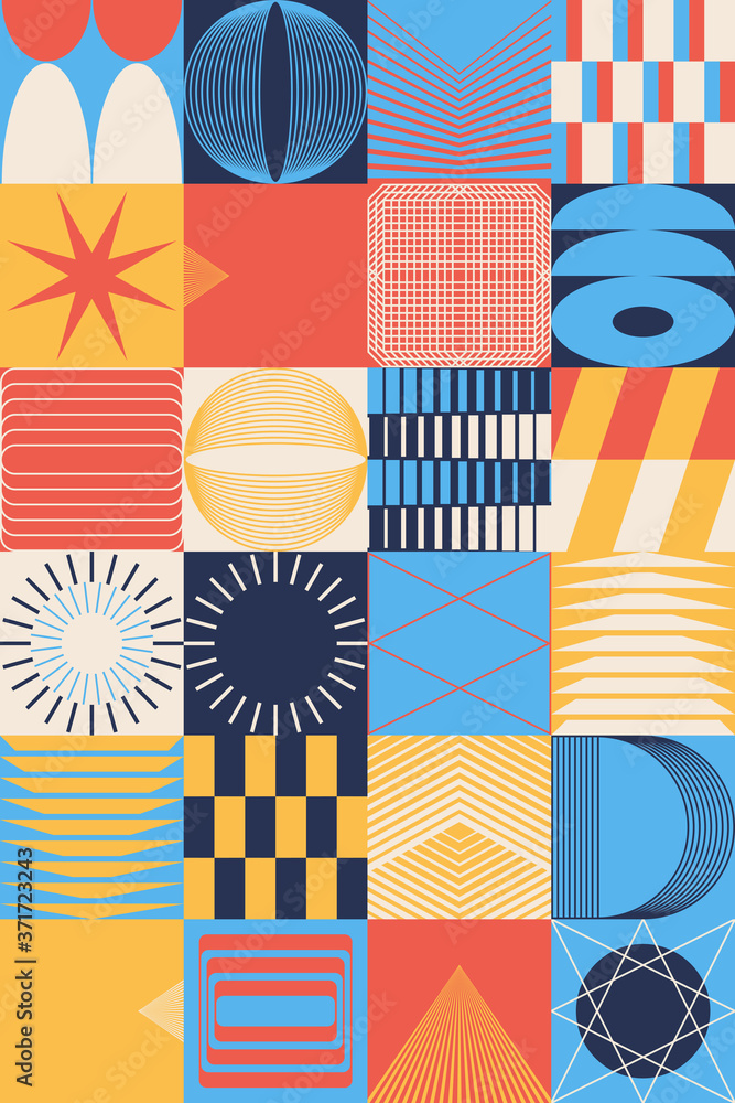 Poster linear abstract vector pattern design