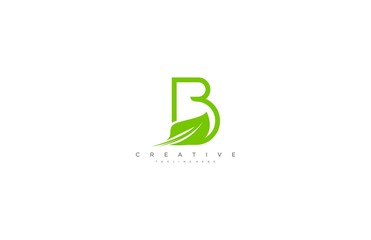 Creative Design Vector Leaf Letter B Minimalism Monogram Logo Design