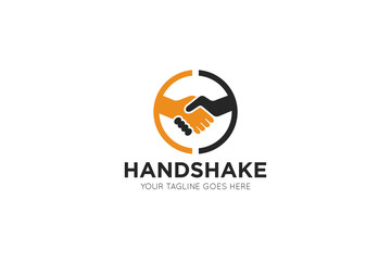 handshake logo, icon, symbol, vector illustration design template