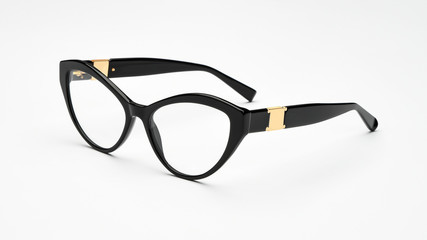 Black glasses isolated on a white background