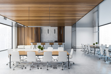 White meeting room interior design