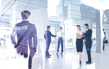 Obraz premium Ludzie biznesu w nowoczesnym biurze, gród