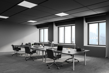 Grey open space office corner