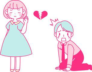 振られる男性と振る女性