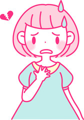 幻滅した顔の女性