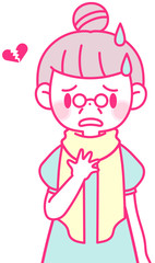 幻滅した顔のシニア女性