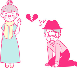 振られる男性と振る女性