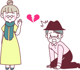 振られる男性と振る女性