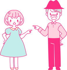 ケンカをする年の差カップル