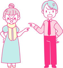 ケンカをする年の差カップル