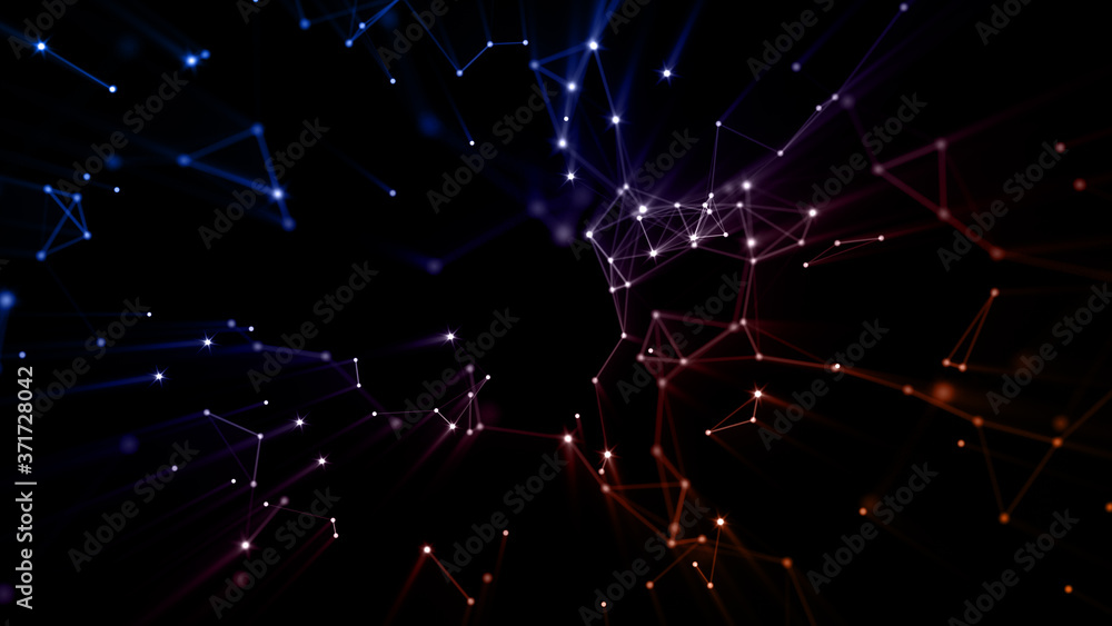 Poster abstract futuristic with line and dots connect. technology digital network connection background con