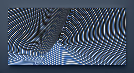Pattern with optical illusion. Abstract striped background. 3d vector illustration.