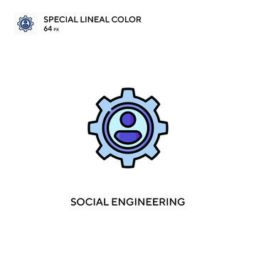 Social engineering Special lineal color vector icon. Social engineering icons for your business project