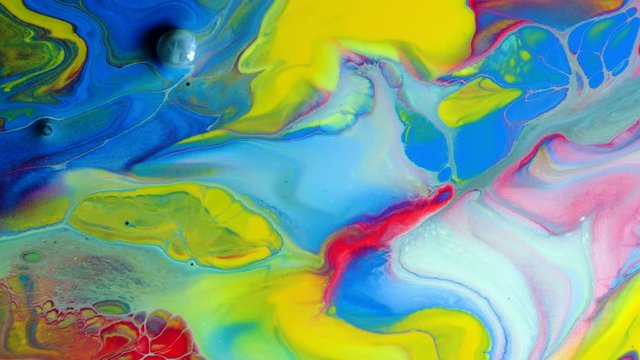 4K Footage,  Abstract color moving background closeup, Acrylic paint pouring background, Luxury colors Slow motion shot,

