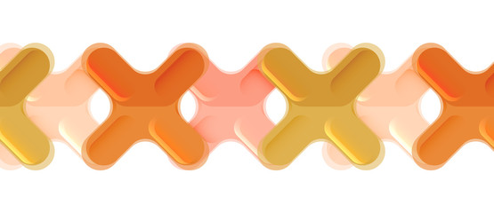 Glossy multicolored plastic style cross composition, x shape design, techno geometric modern abstract background. Trendy abstract layout template