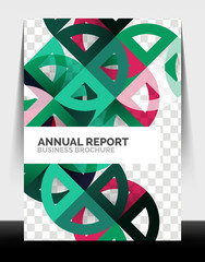 Business flyer annual report, circle and triangle shapes modern design