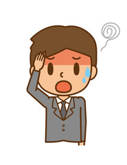 ビジネスマン　風邪　発熱　高熱