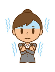 キャリアウーマン　風邪　悪寒　寒気　冷え性