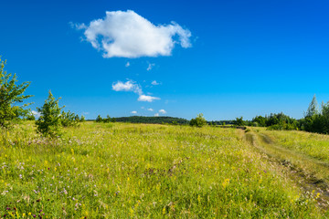 Fototapeta na wymiar Landscape images of the surrounding area of the village of Racheika