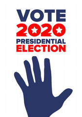 Presidential Election 2020 in United States. Vote day, November 3. US Election. Patriotic american element. Poster, card, banner and background. Vector illustration