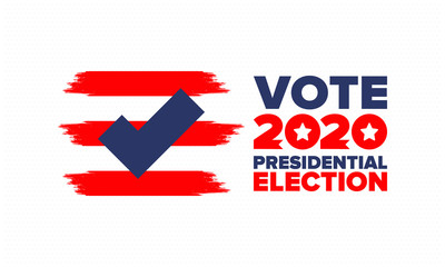 Presidential Election 2020 in United States. Vote day, November 3. US Election. Patriotic american element. Poster, card, banner and background. Vector illustration