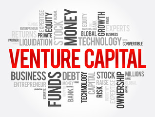 Venture Capital word cloud collage, business concept background