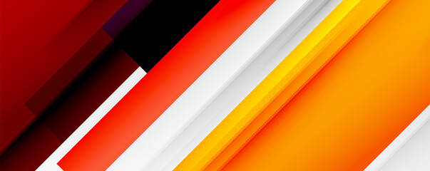 Geometric abstract backgrounds with shadow lines, modern forms, rectangles, squares and fluid gradients. Bright colorful stripes cool backdrops