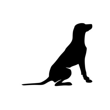 Dog sit silhouette vector animal art