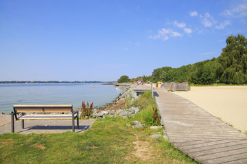 The beach of holiday destination "Altefähr" at island Rügen, baltic Sea - Germany