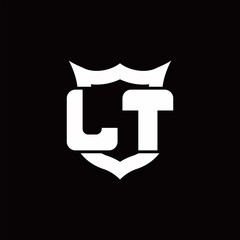 Fototapeta premium LT Logo monogram with shield around crown shape design template