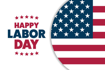 Labor Day in the United States. Holiday concept. Template for background, banner, card, poster with text inscription. Vector EPS10 illustration.