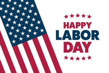 Obraz premium Labor Day in the United States. Holiday concept. Template for background, banner, card, poster with text inscription. Vector EPS10 illustration.