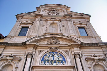 Fototapeta na wymiar Church of All Saints, Chiesa di San Salvatore di Ognissanti at the Piazza di Ognissanti in Florence