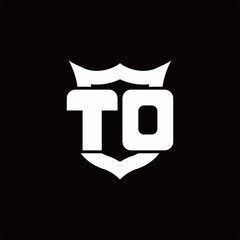 TD Logo monogram with shield around crown shape design template