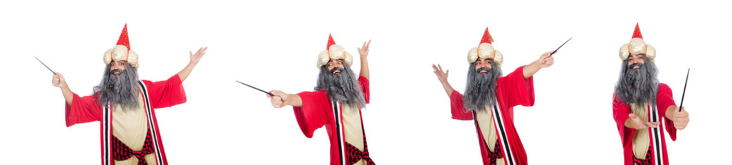 Wizard in costume isolated on the white