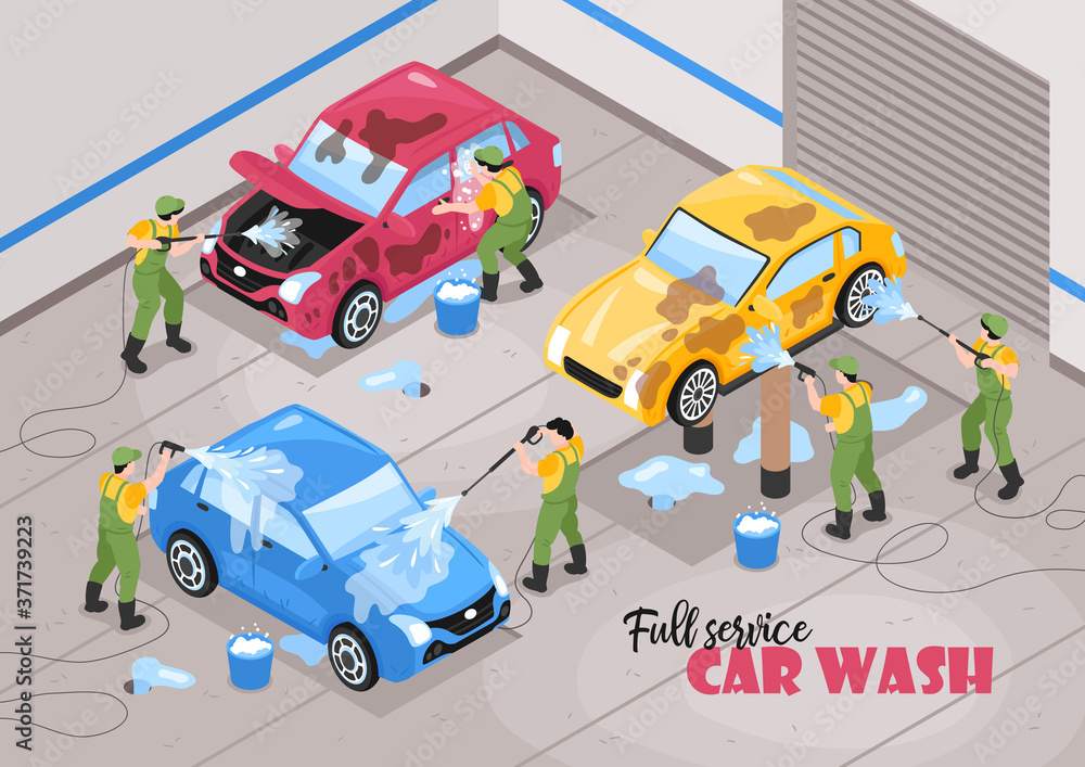 Sticker car wash service background