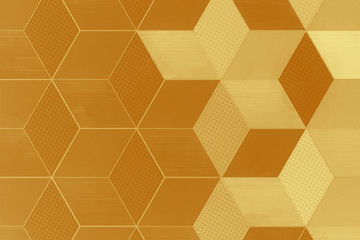 Colorful hexagon 3D abstract background. Bees cells honeycomb texture. Three-dimensional render illustration.