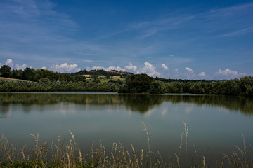 The Lake of Arignano (Piedmont, Italy) a very interesting natural reserve and wildlife oasis for...