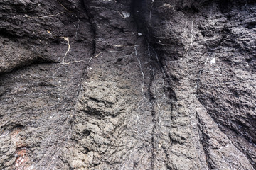 Geological sediments. Natural stone background.