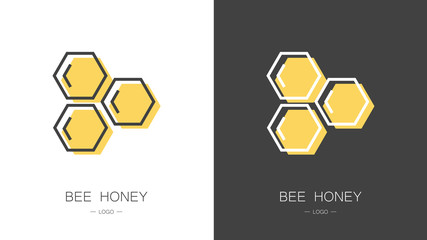 Bee honey logos. Farm natural product. Vector illustration
