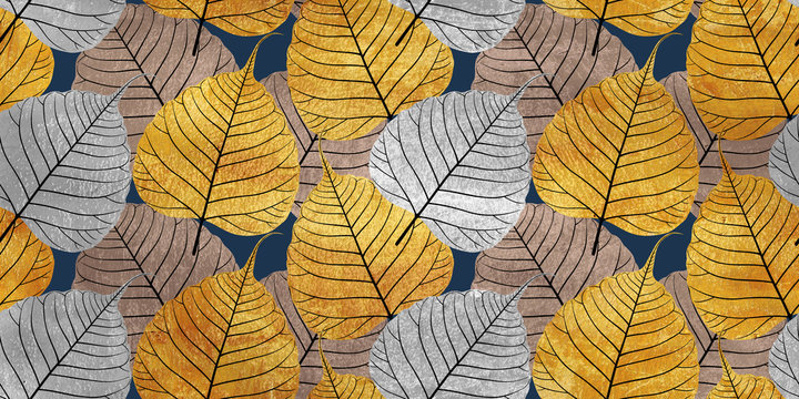 Seamless gold and silver pattern for background