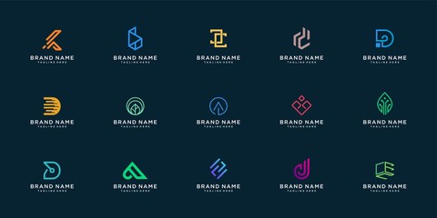 Minimalist abstract logo collection with initial and unique style Premium Vector
